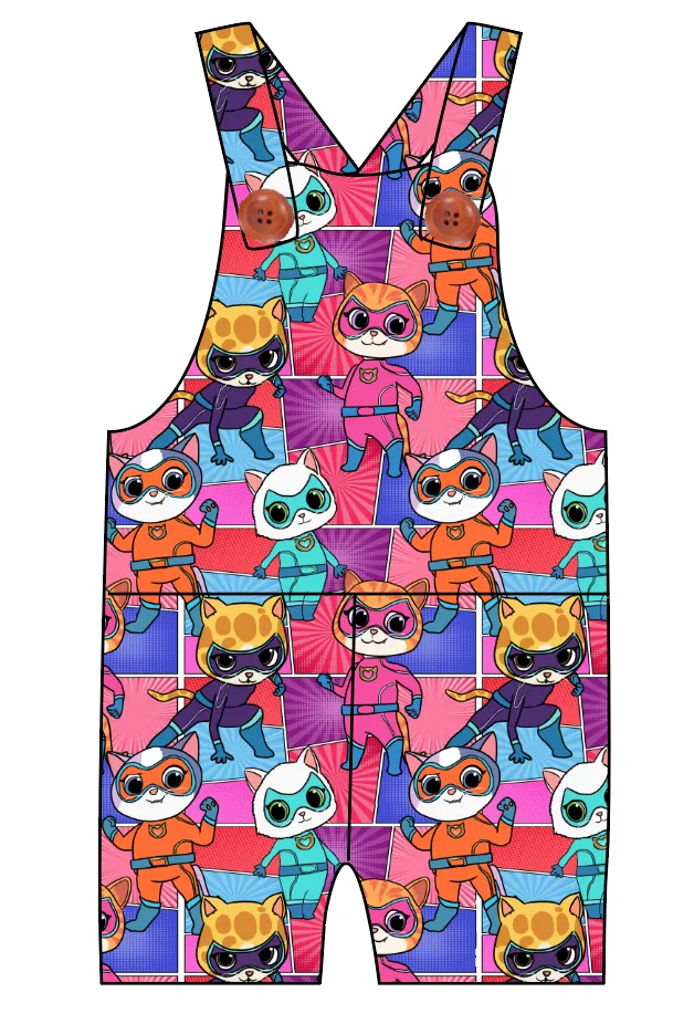 Fearless Felines Overalls and Shortalls
