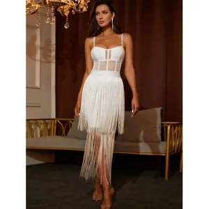 'Fleur' Fringe Detail Cami Dress