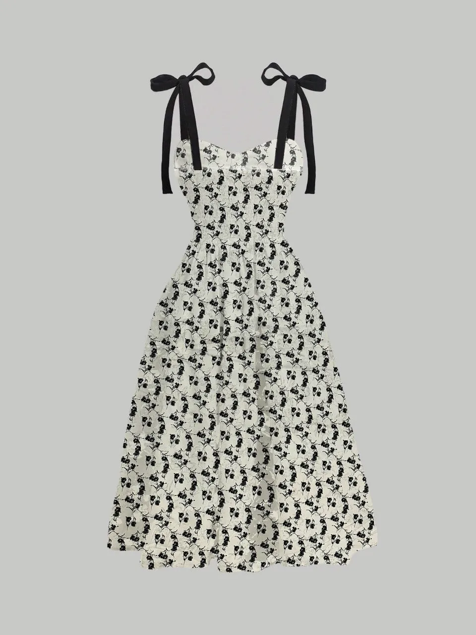 Floral Print Tie Shoulder Cami Dress