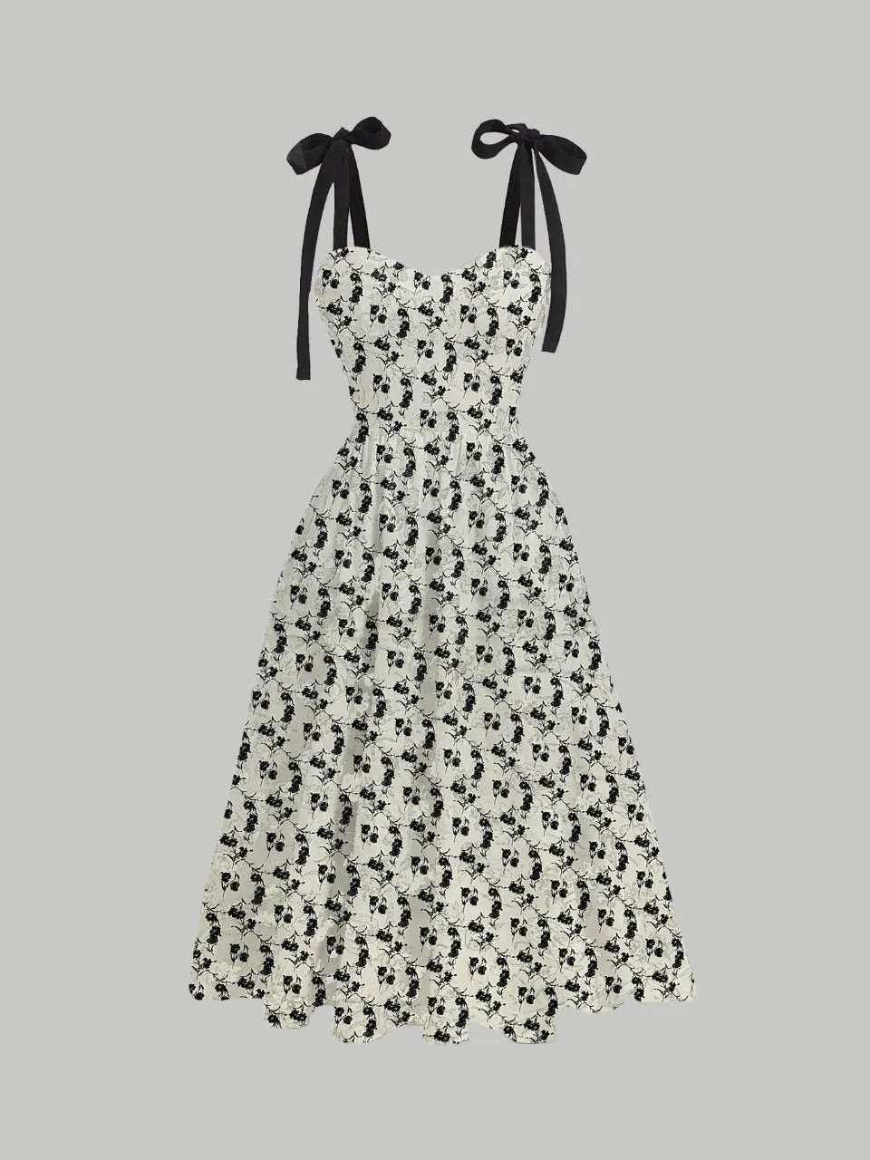 Floral Print Tie Shoulder Cami Dress