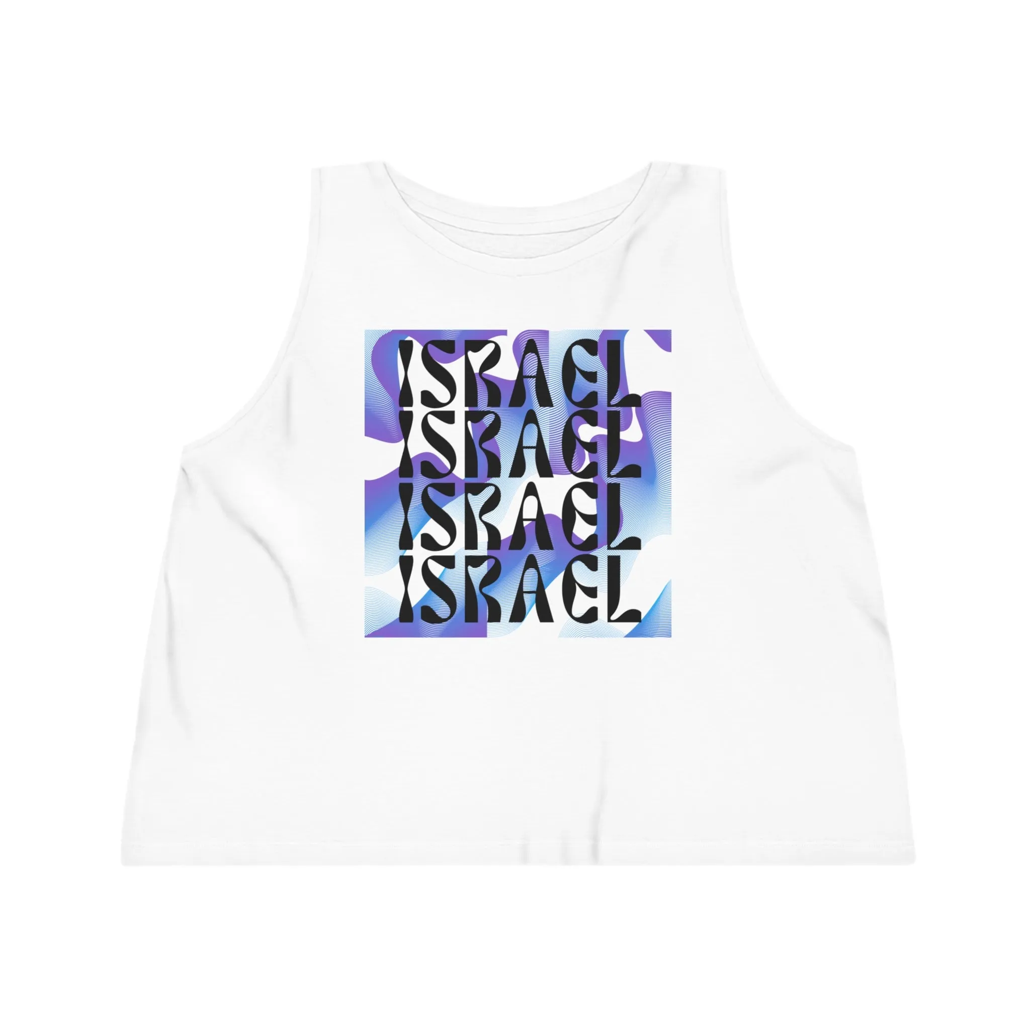 Flow & Squiggle Israel Indigo Square Dancer Cropped Tank Top