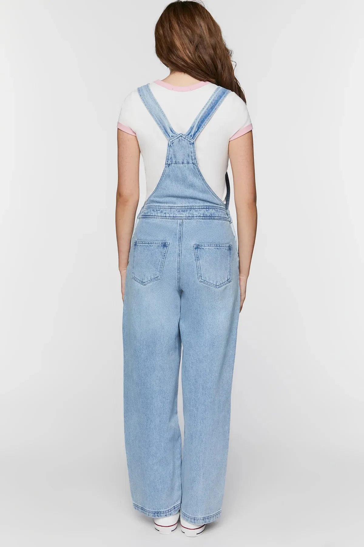 Forever 21 Denim Straight Leg Overalls