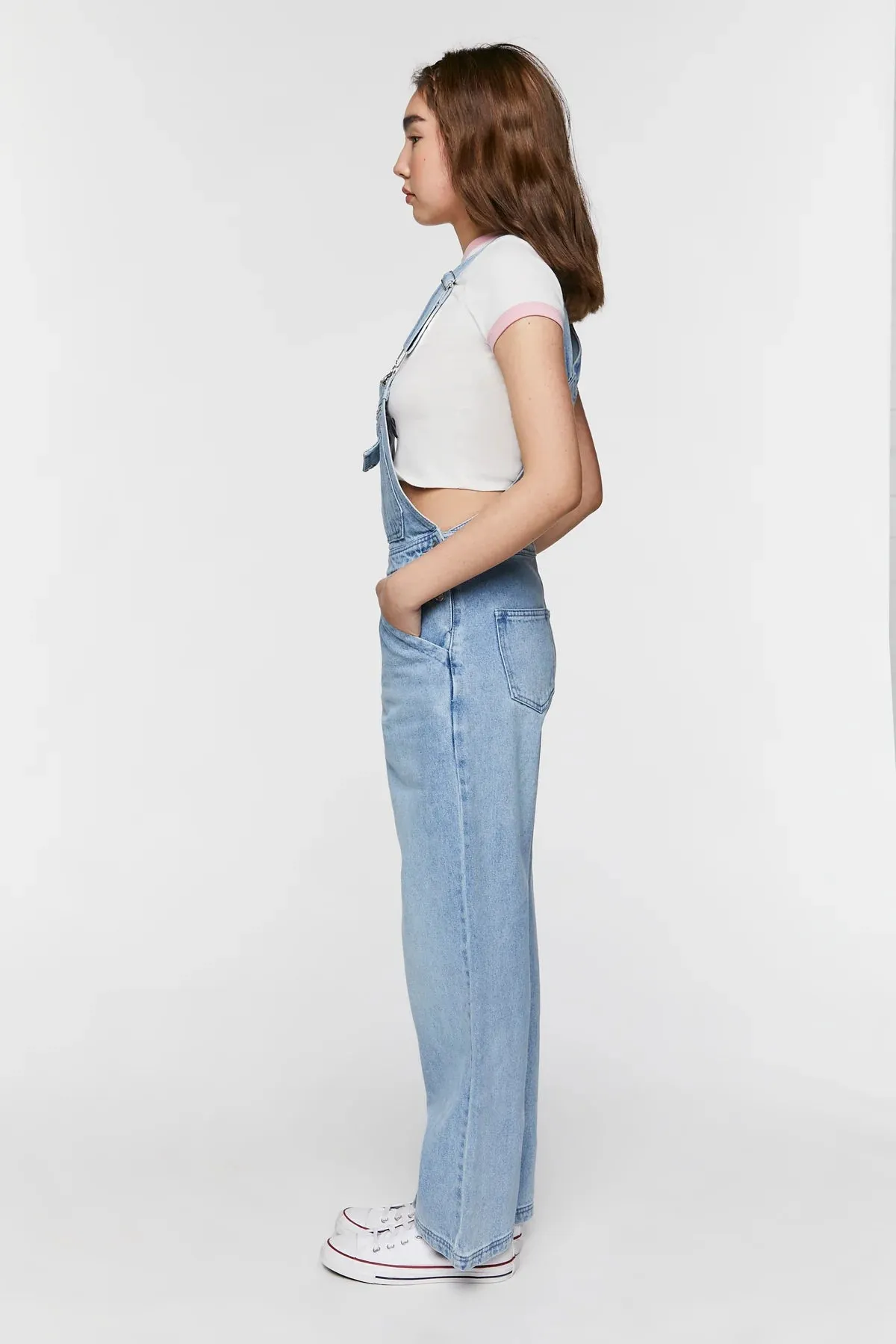 Forever 21 Denim Straight Leg Overalls