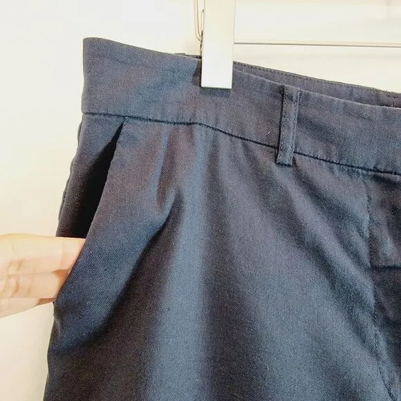 Frame Linen Blend Navy Blue Bermuda Shorts LWWB0507 Size 14 $275 Retail