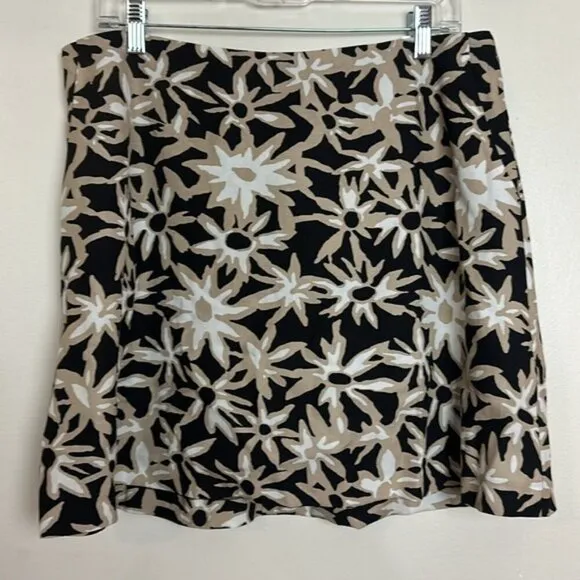 Frank &amp; Oak Floral Neutral Linen Blend The Printed Mini Skirt Skort