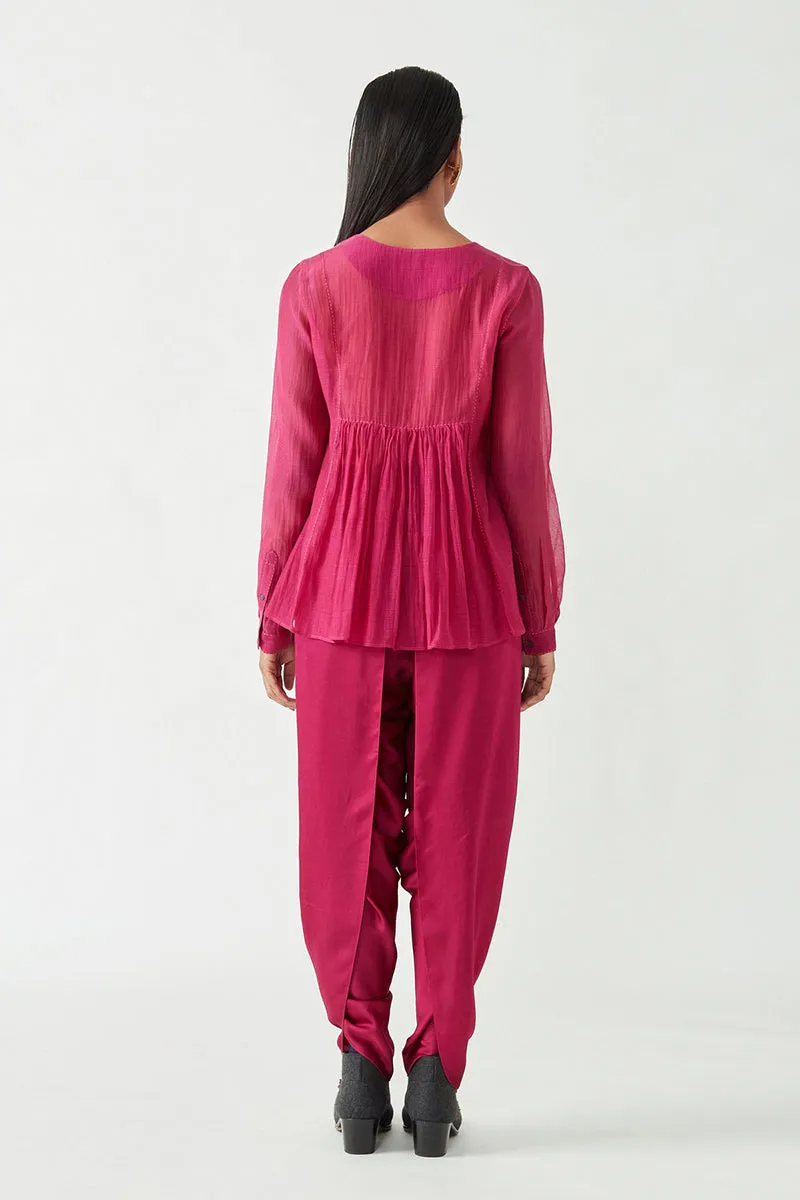 Fuschia Torres Smocking Top