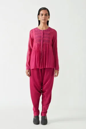 Fuschia Torres Smocking Top