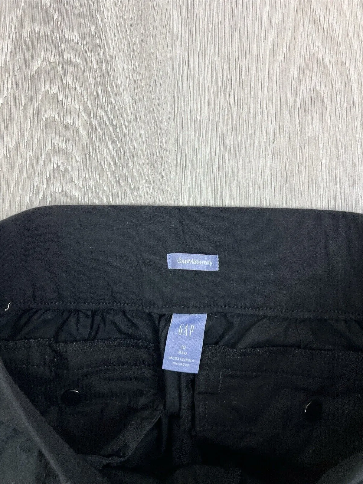 Gap Maternity Womens Black Relaxed Fit Ankle Zip Pants Size 10