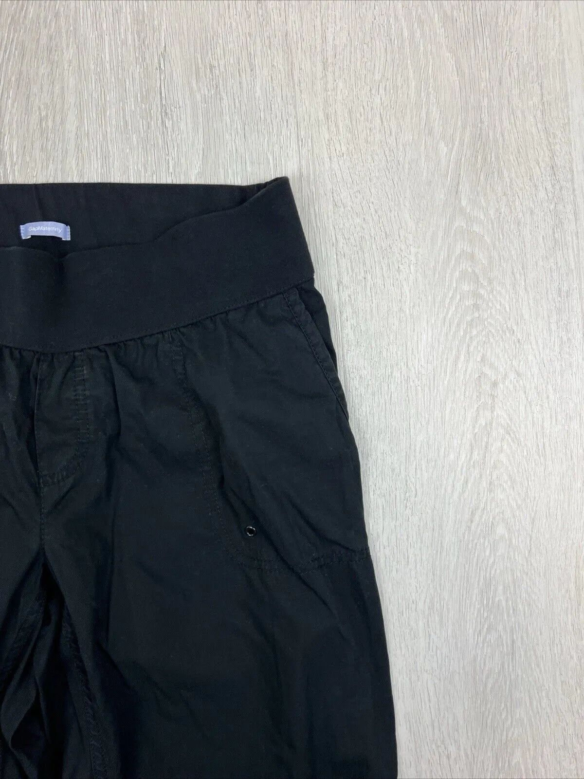 Gap Maternity Womens Black Relaxed Fit Ankle Zip Pants Size 10
