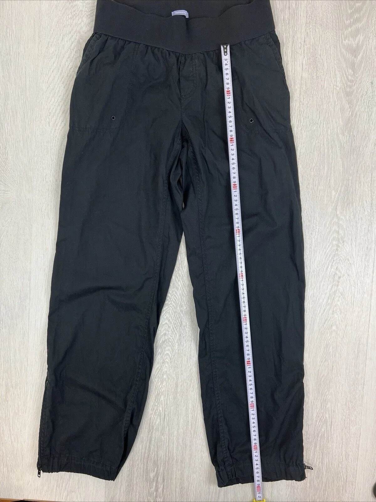 Gap Maternity Womens Black Relaxed Fit Ankle Zip Pants Size 10