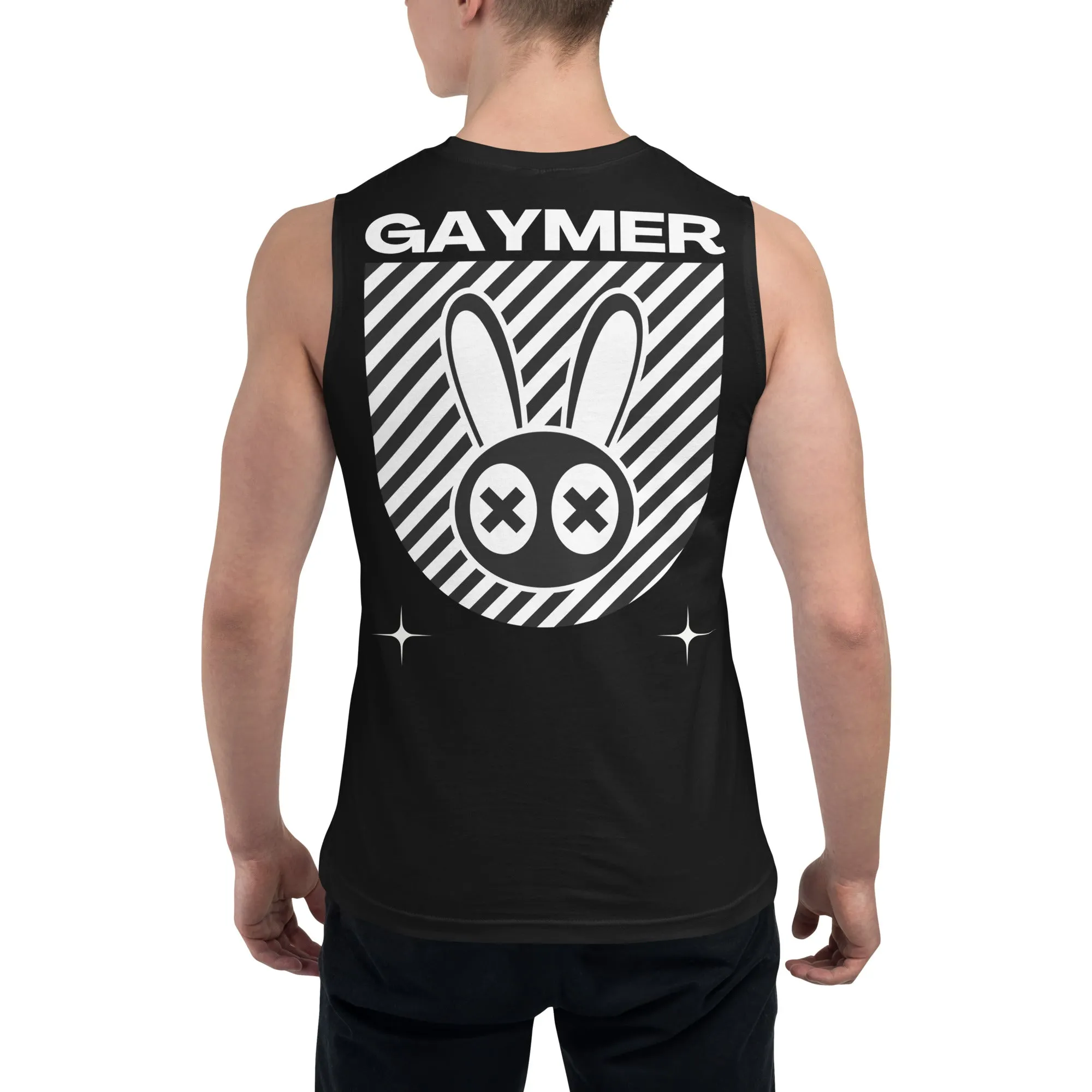 Gaymer Streetwear Graphic LGBTQIA  Pride Video Games Black Relaxed Fit Sleeveless Tank Top