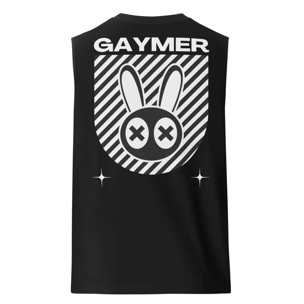 Gaymer Streetwear Graphic LGBTQIA  Pride Video Games Black Relaxed Fit Sleeveless Tank Top