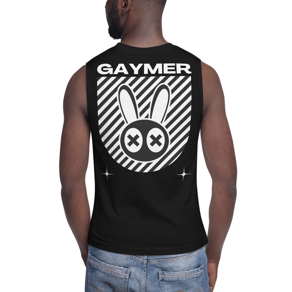 Gaymer Streetwear Graphic LGBTQIA  Pride Video Games Black Relaxed Fit Sleeveless Tank Top