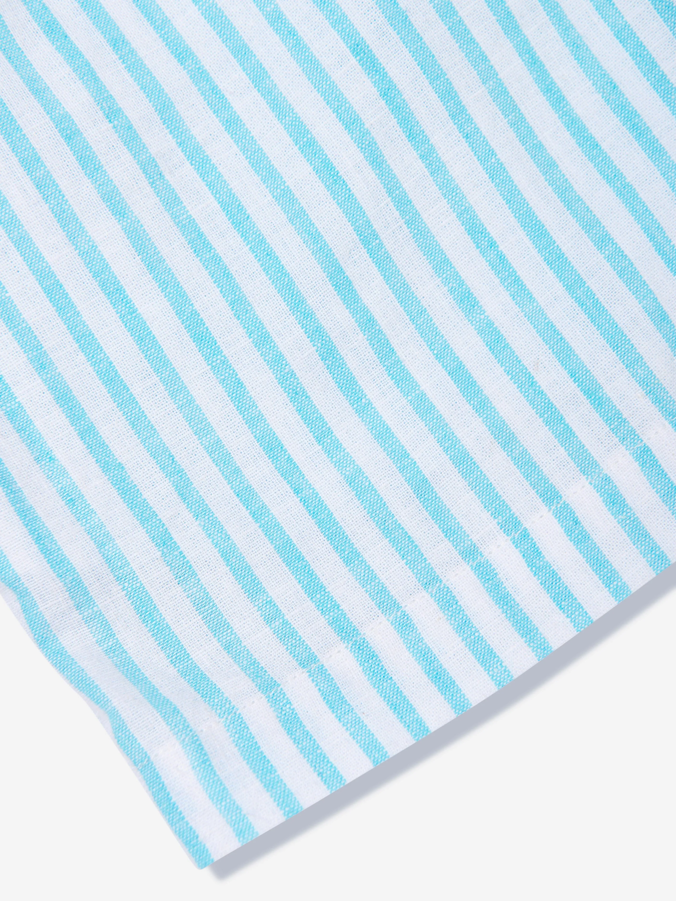 Girls Striped Logo Shorts in Blue