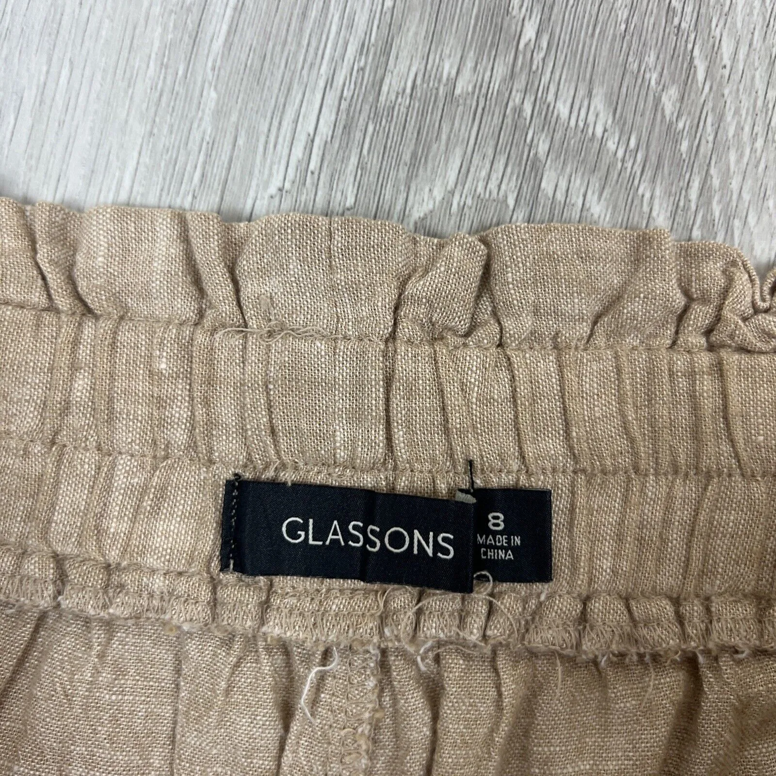 Glassons Womens Brown Linen Blend Shorts Size 8