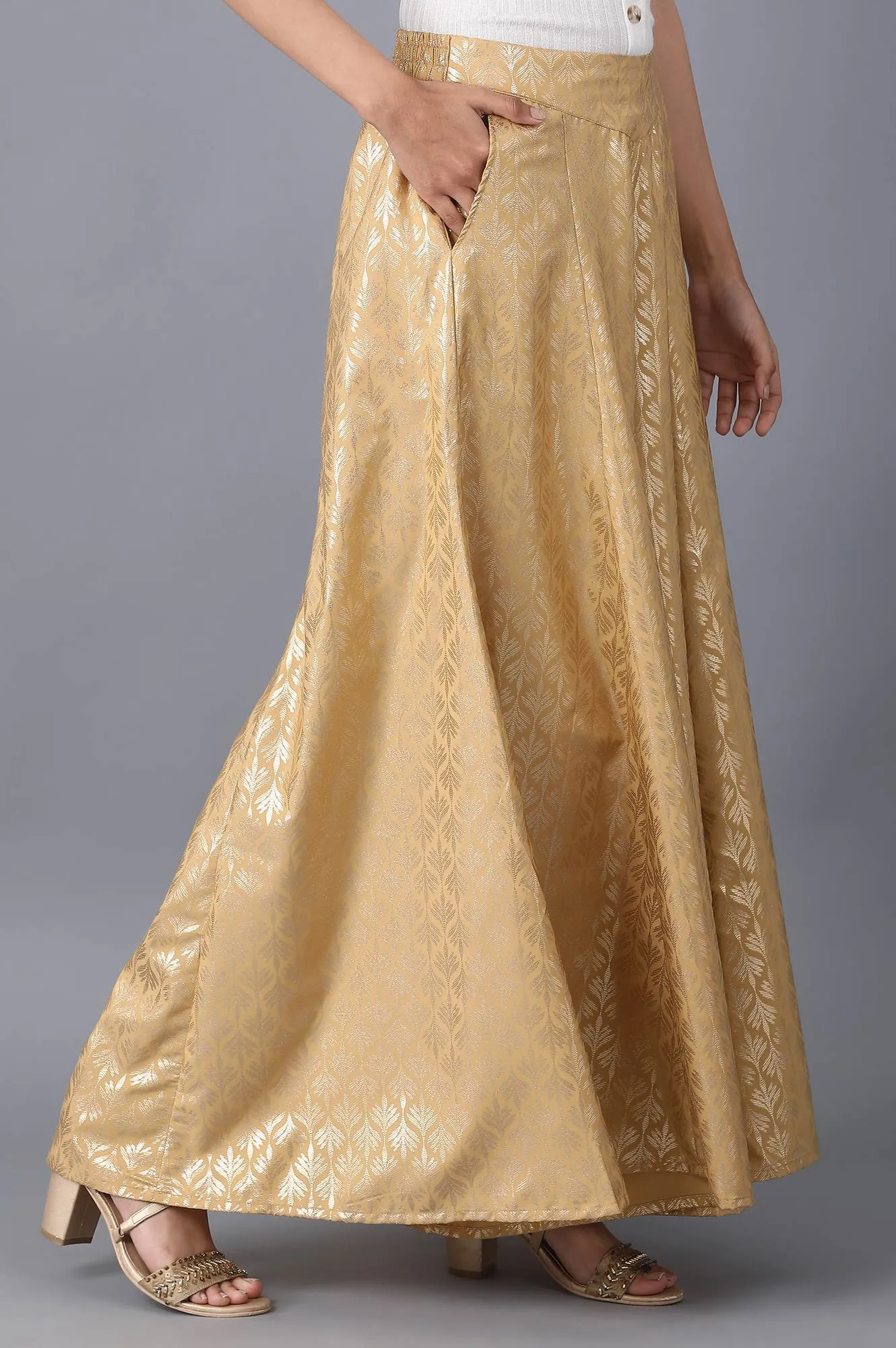 Gold Ankle Length Palazzo