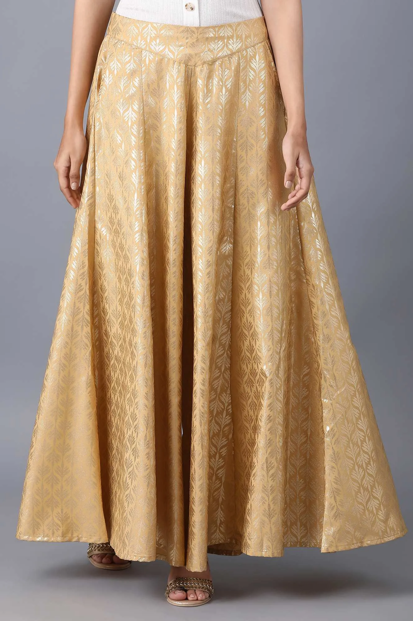 Gold Ankle Length Palazzo