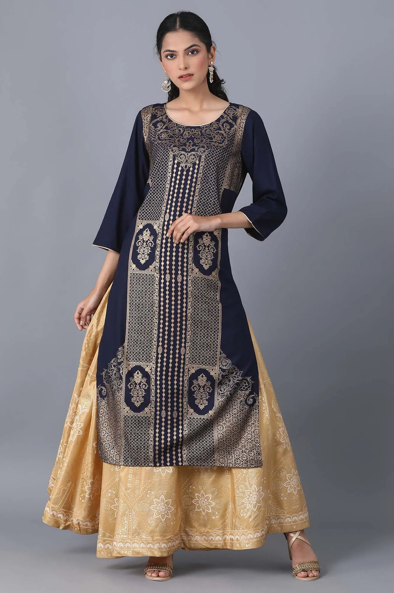 Gold Ankle Length Palazzo