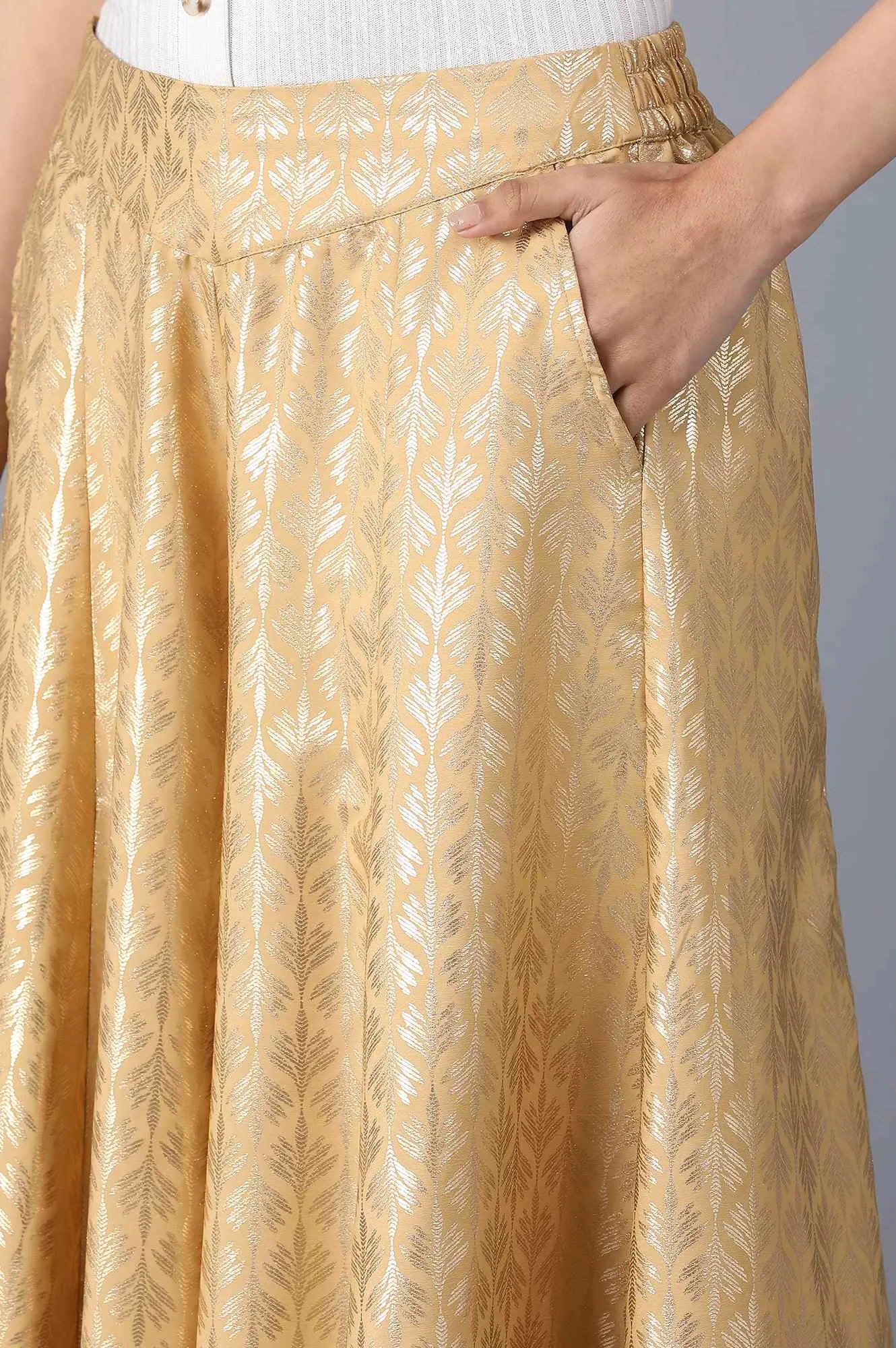 Gold Ankle Length Palazzo