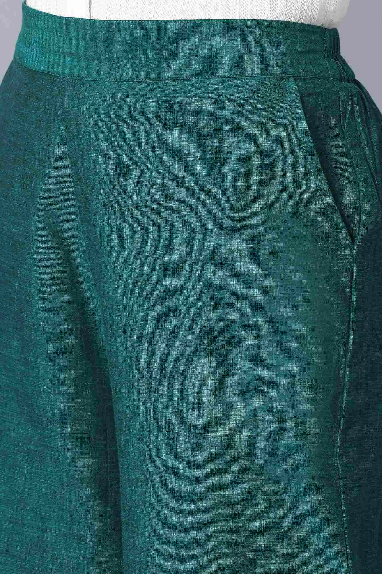 Green Loose Fit Palazzo