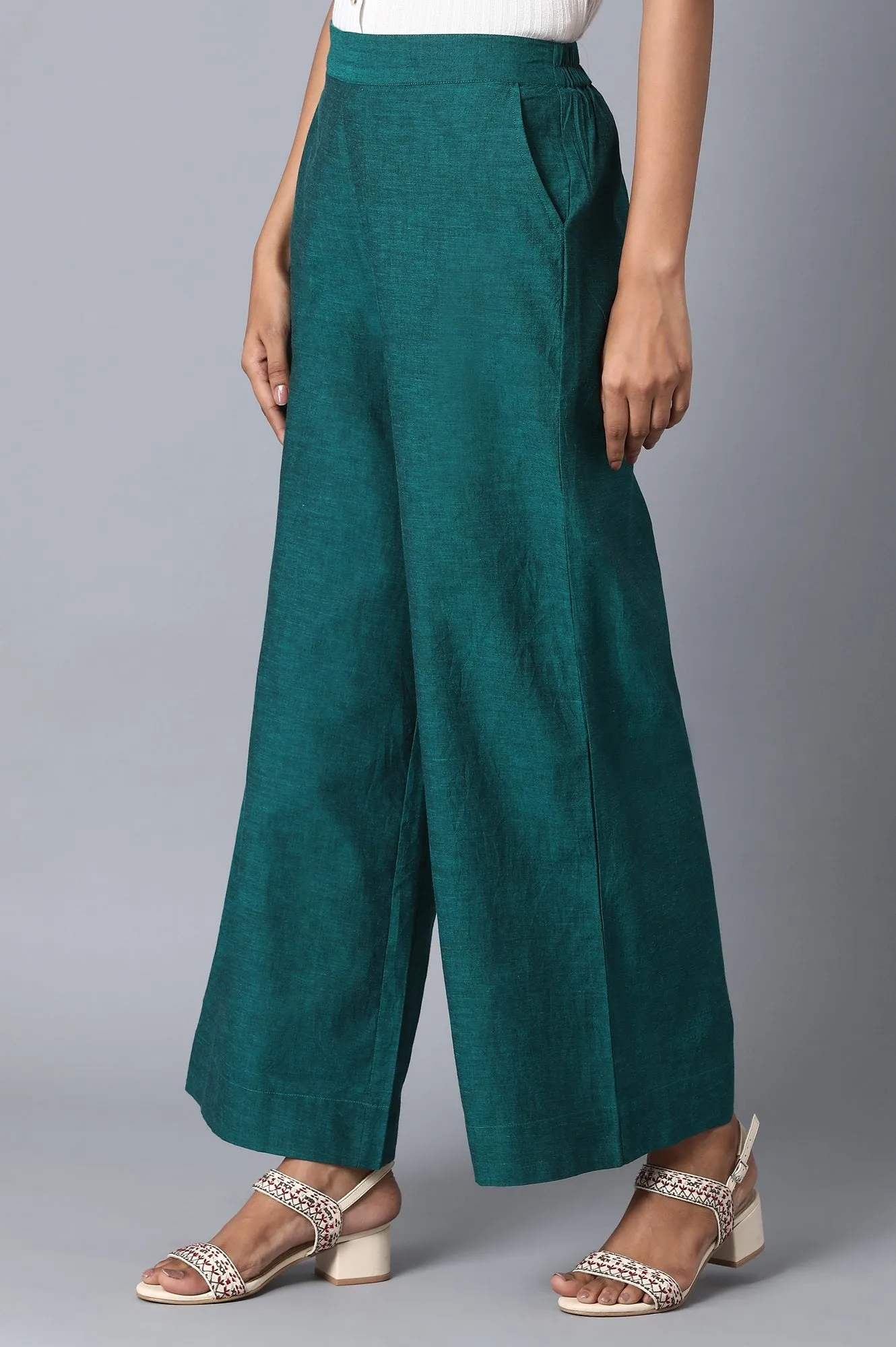 Green Loose Fit Palazzo