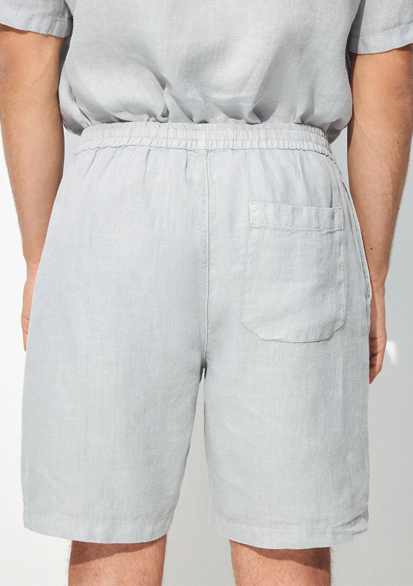 Grey Linen Shorts