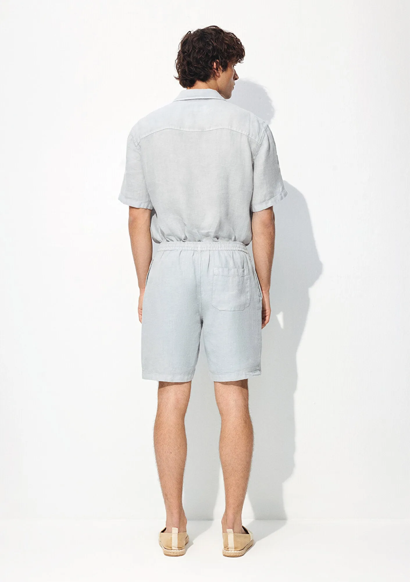 Grey Linen Shorts