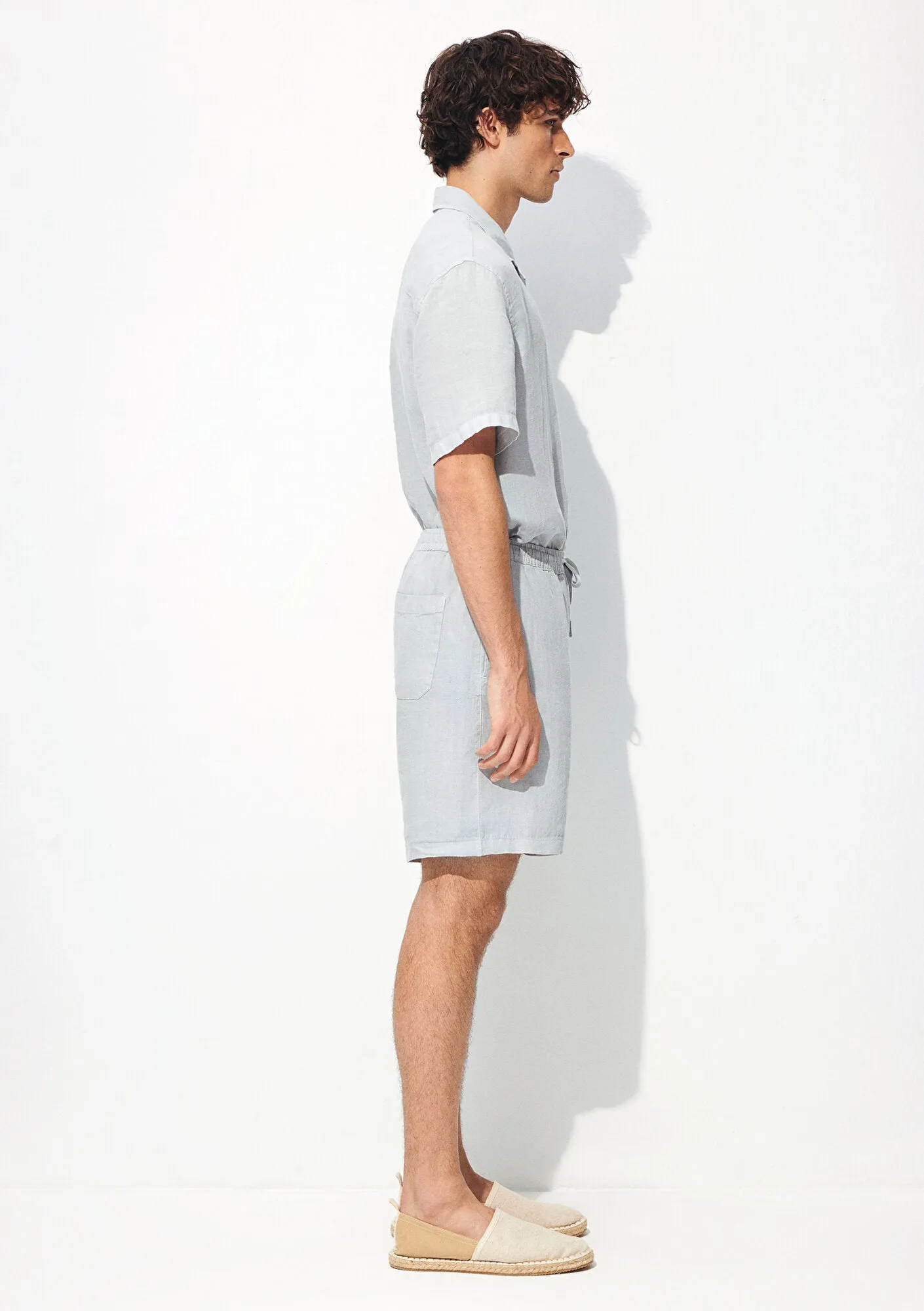 Grey Linen Shorts