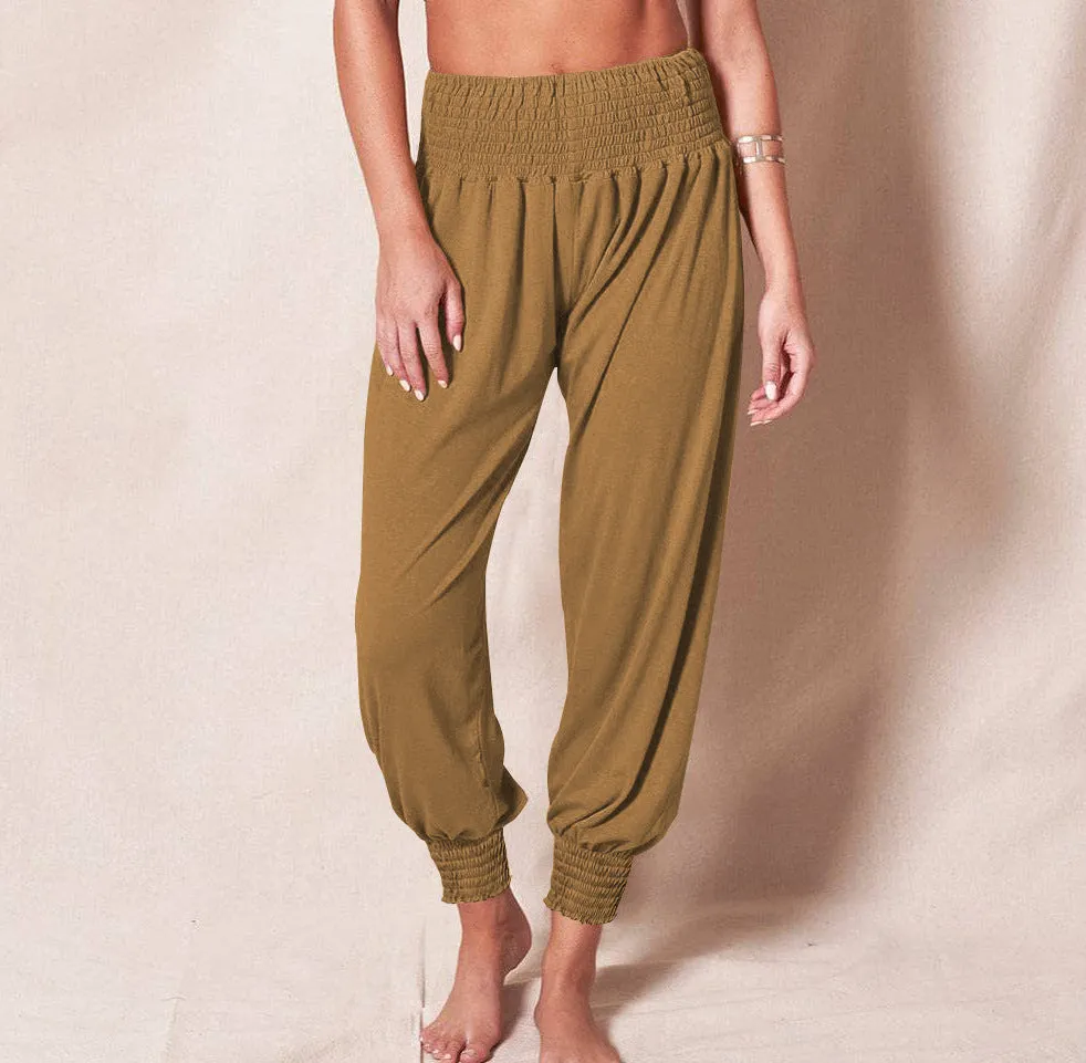 High Elastic Waist Capri Pants