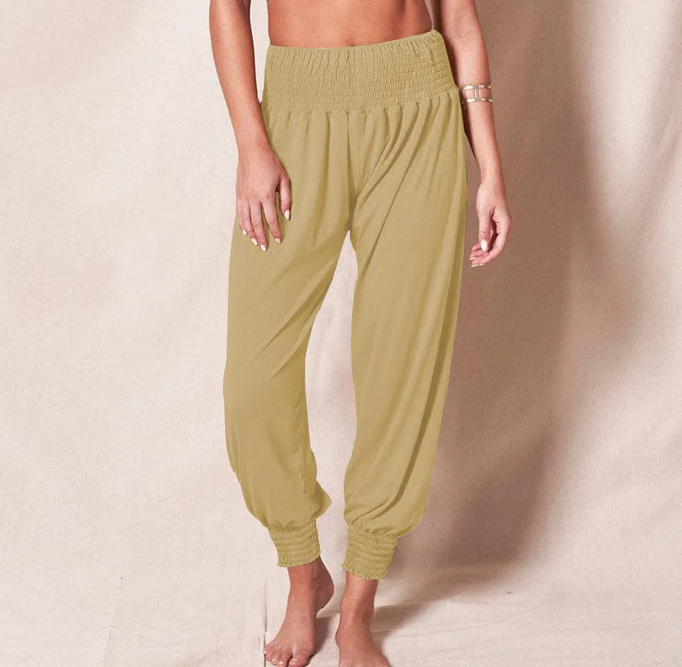 High Elastic Waist Capri Pants