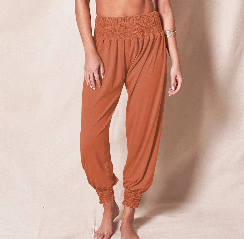 High Elastic Waist Capri Pants