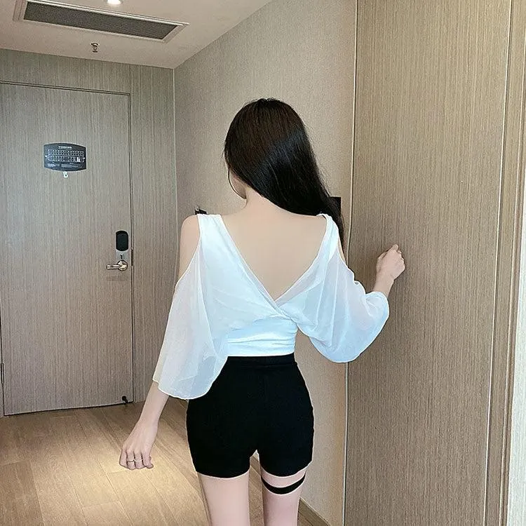 High Waist Shorts Elastic Hip Hollow Buckle High-cut