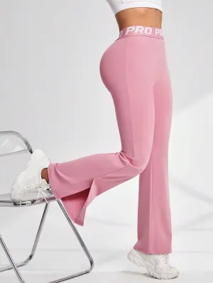 High-Waisted Split Hem Flared Sports Leggings