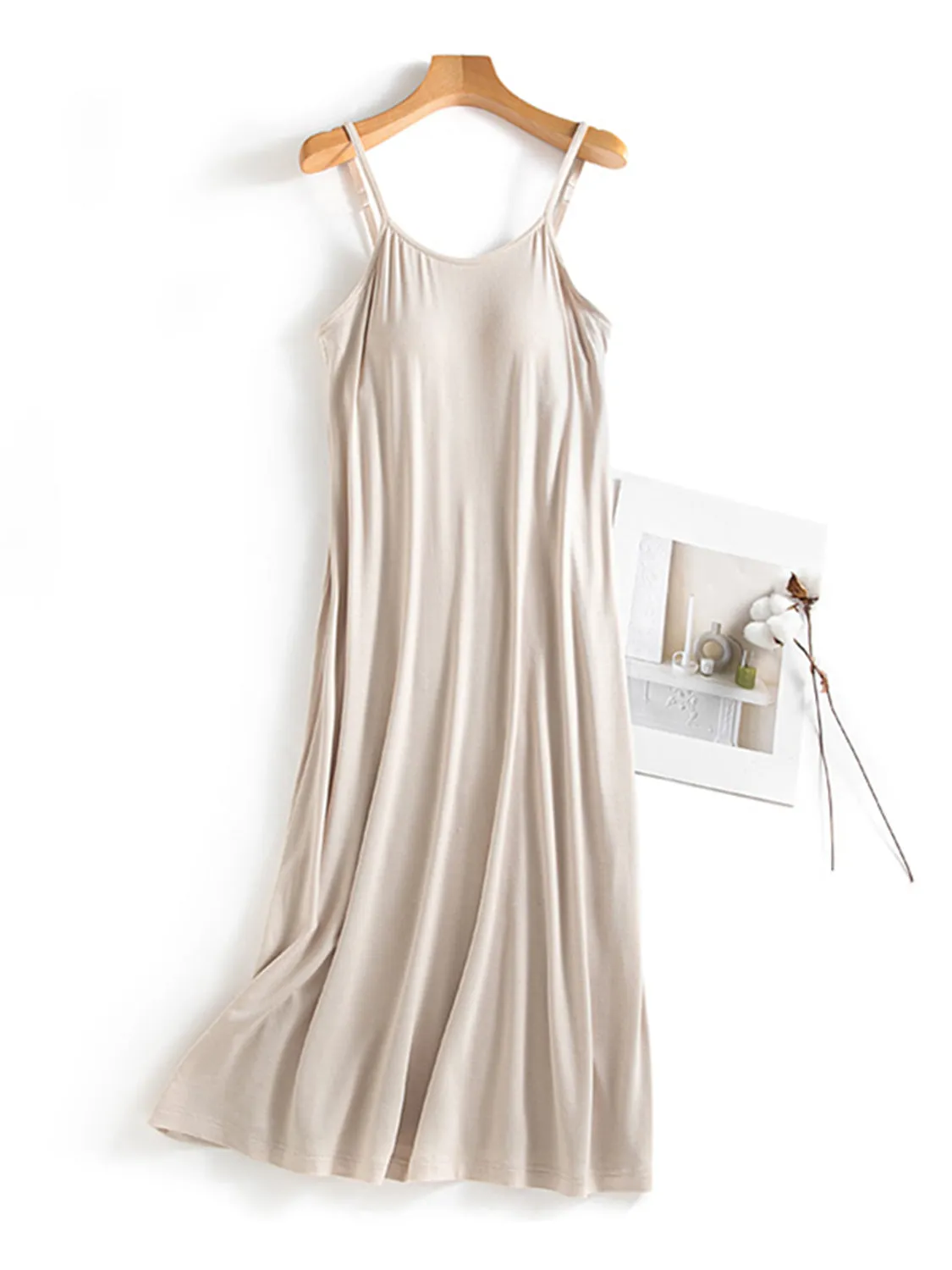 Holland Scoop Neck Midi Cami Dress with Bra