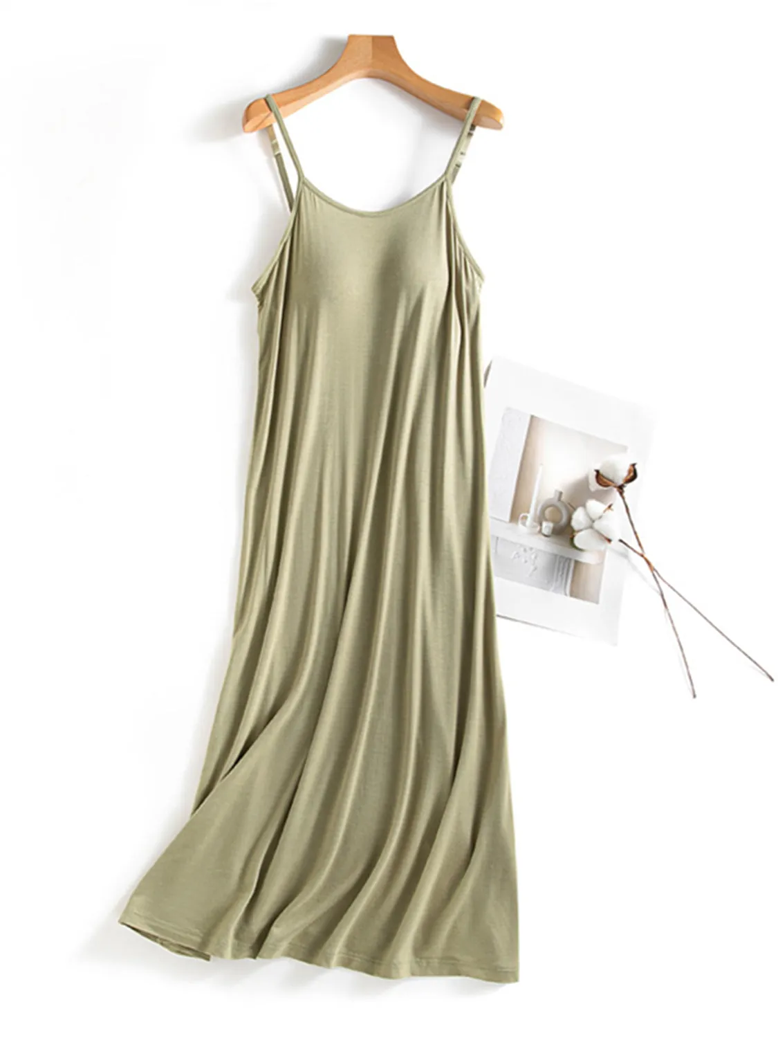 Holland Scoop Neck Midi Cami Dress with Bra