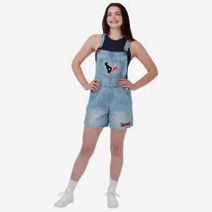 Houston Texans Womens Big Logo Denim Bib Shortalls