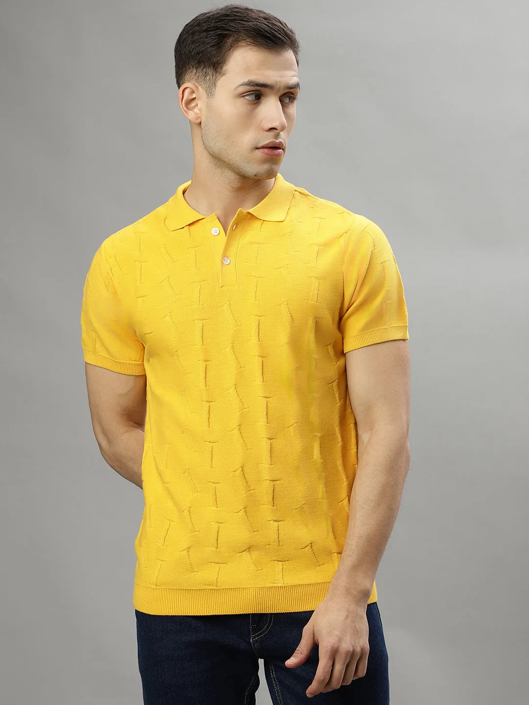 Iconic Yellow Logo Regular Fit Polo T-Shirt