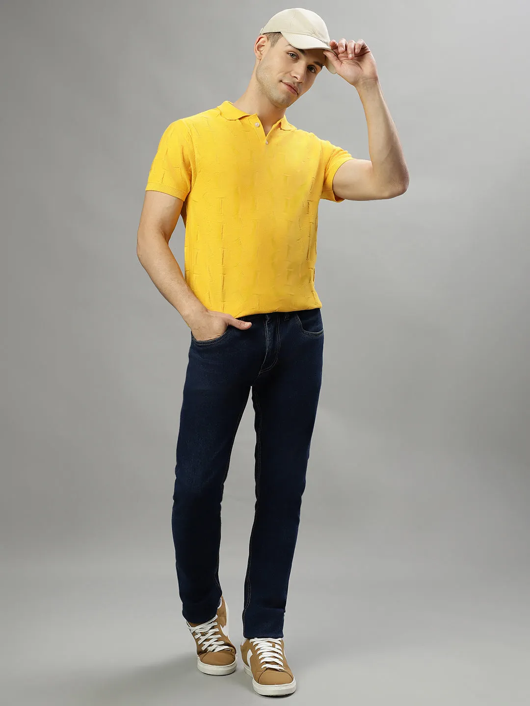 Iconic Yellow Logo Regular Fit Polo T-Shirt