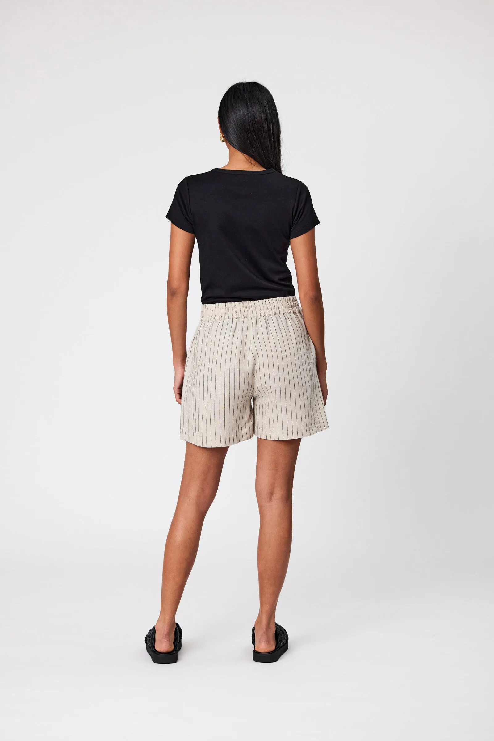 Jet Set Linen Short - Natural Marle