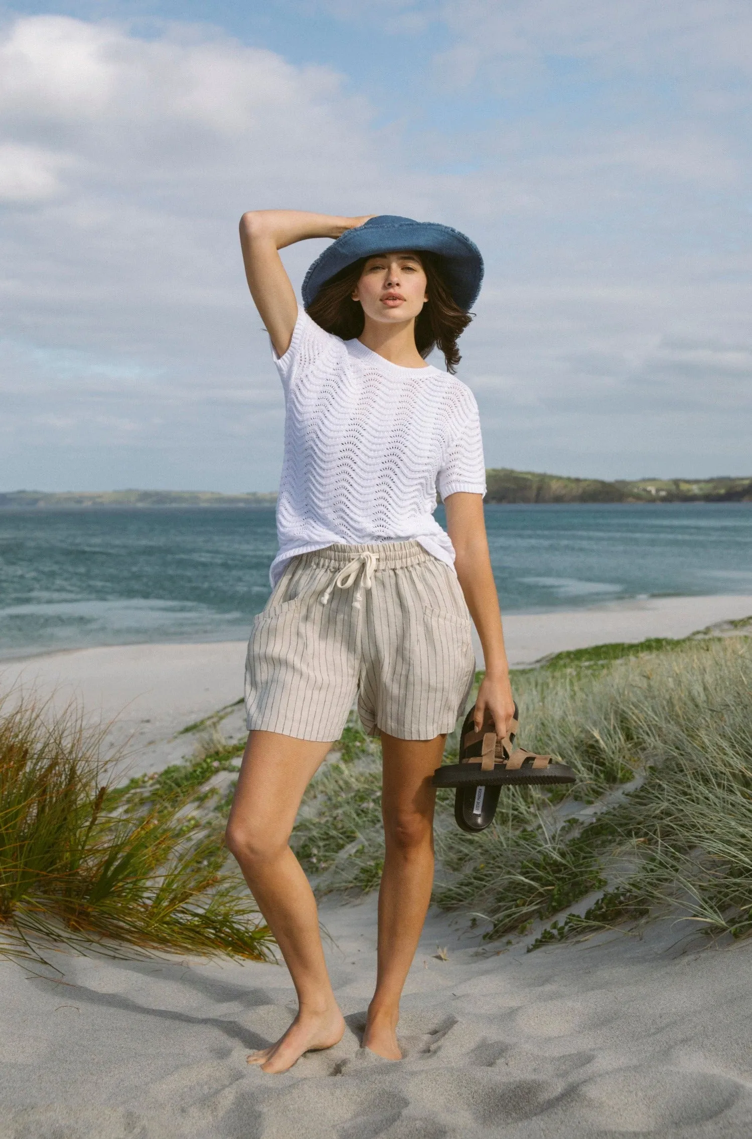 Jet Set Linen Short - Natural Marle