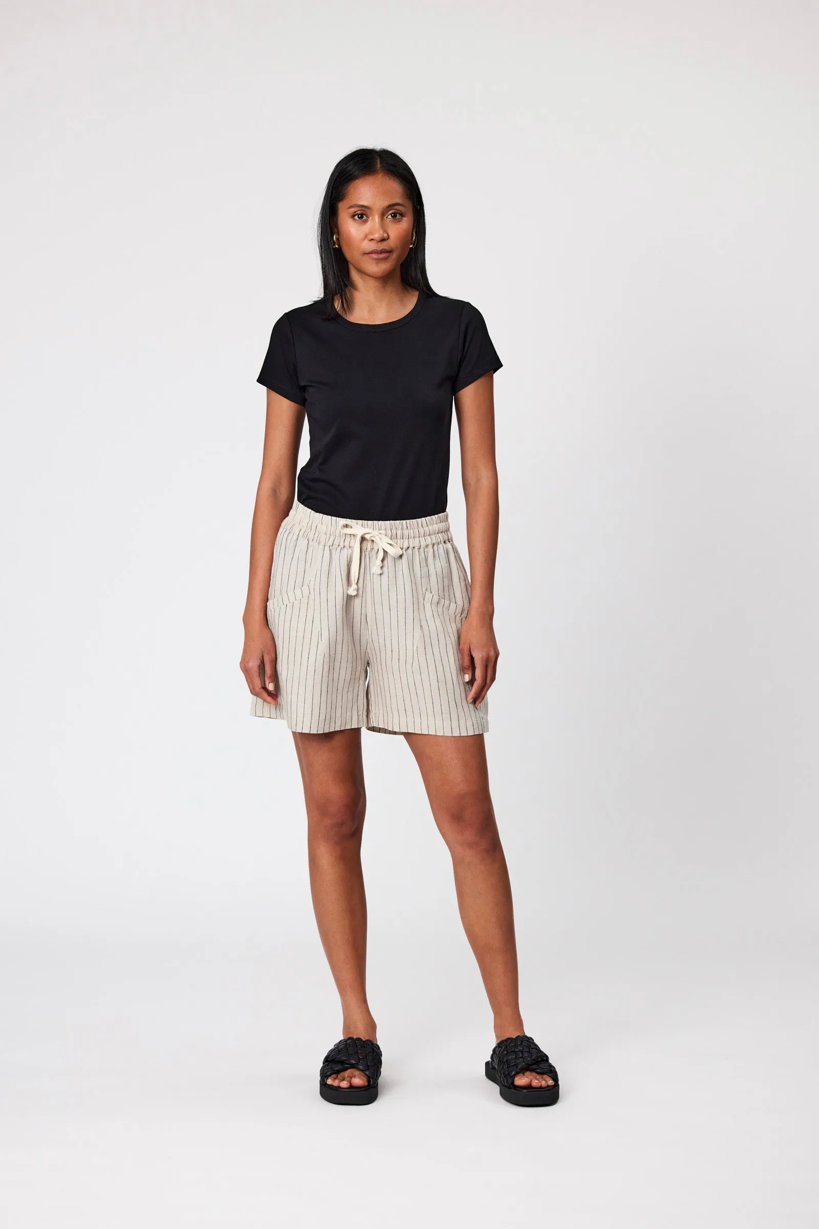 Jet Set Linen Short - Natural Marle