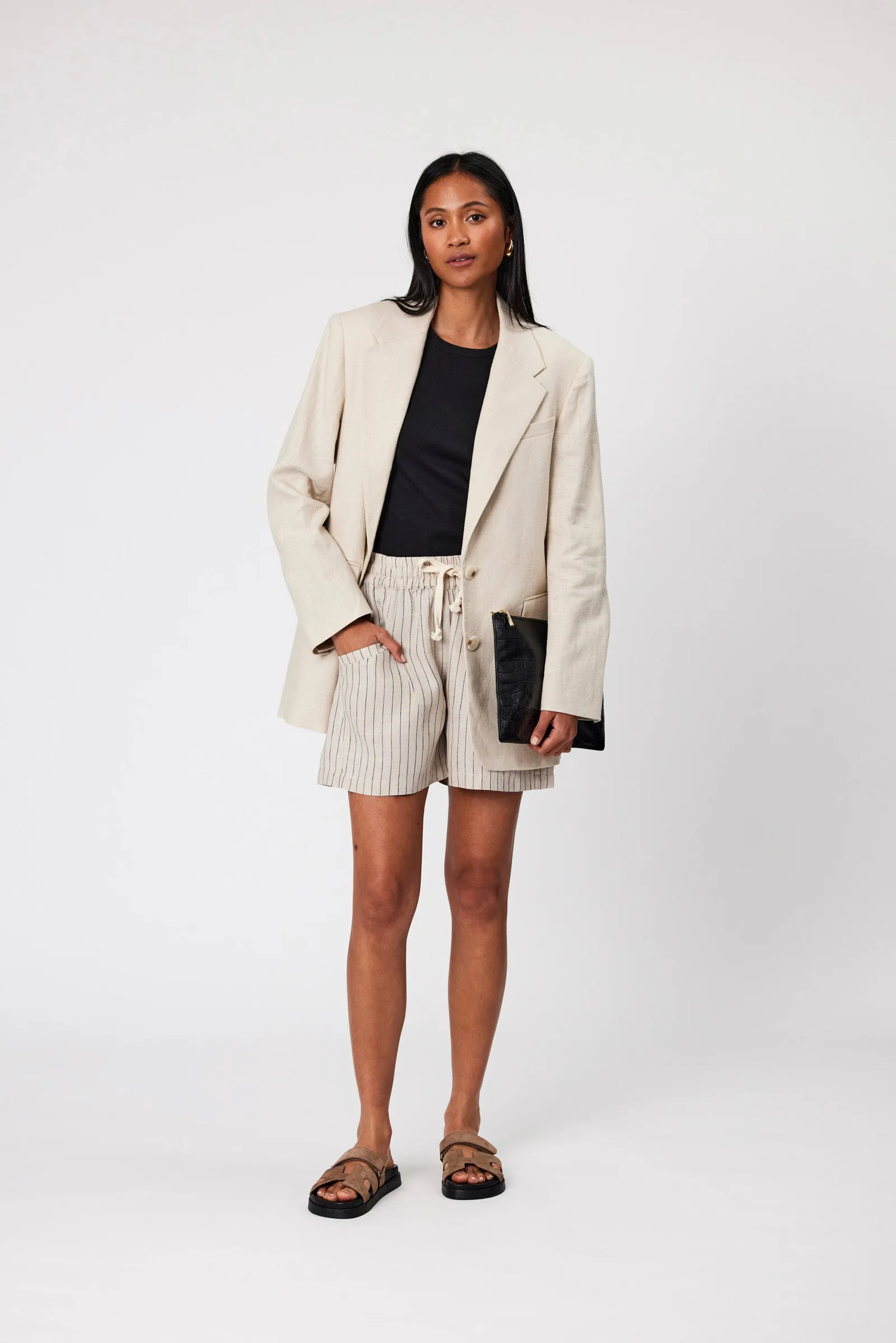 Jet Set Linen Short - Natural Marle
