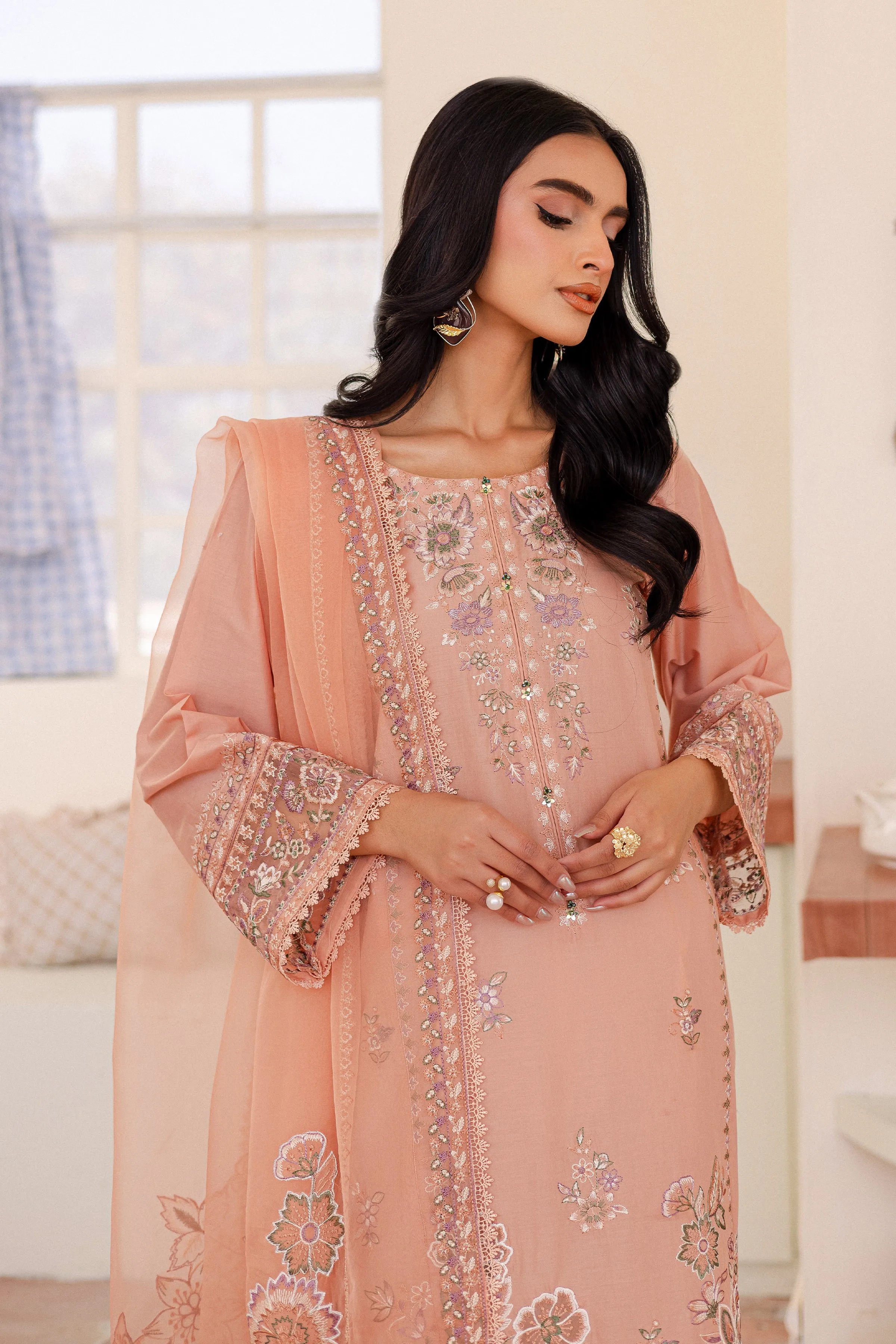 Joye 3Pc - Embroidered Lawn Dress