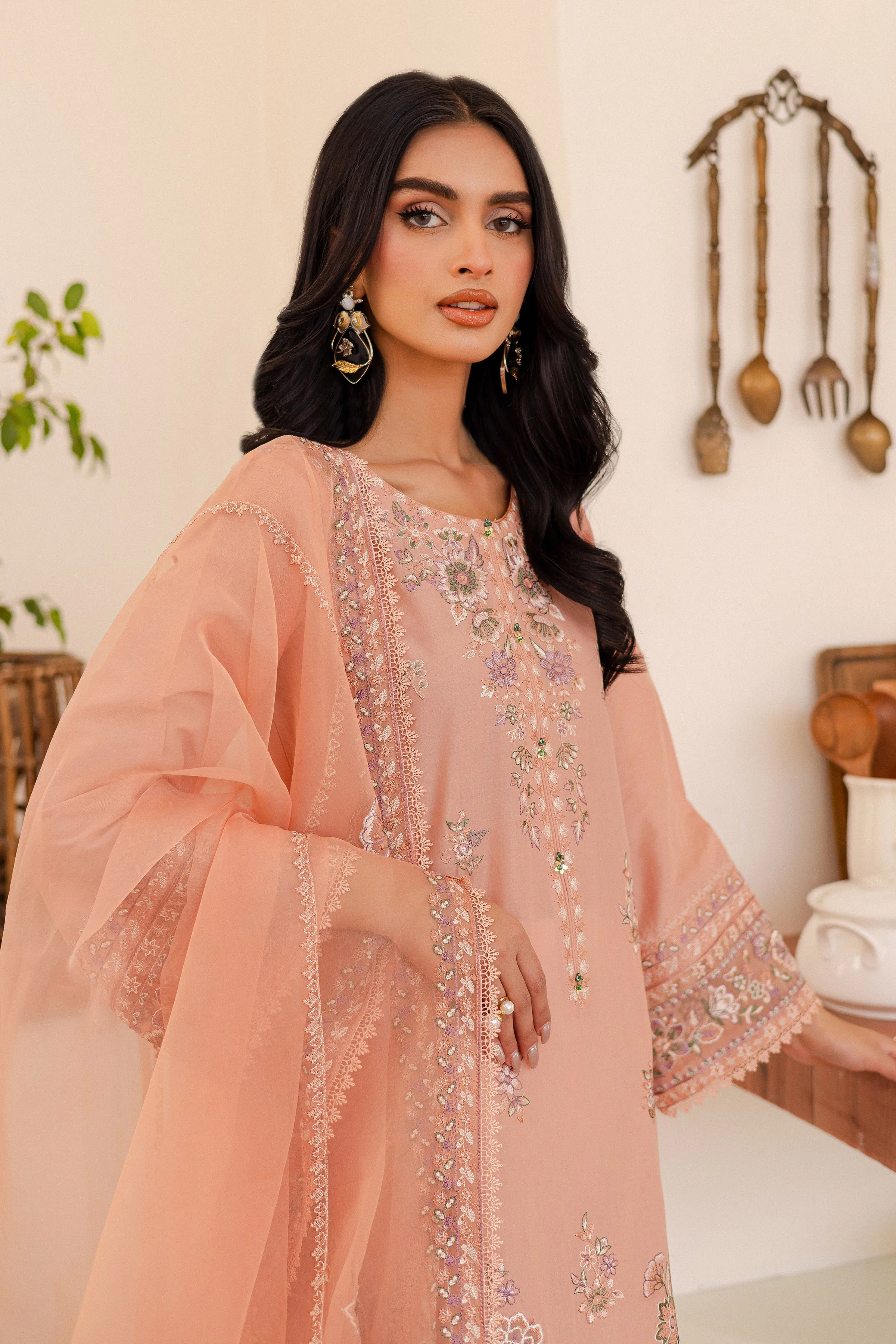 Joye 3Pc - Embroidered Lawn Dress