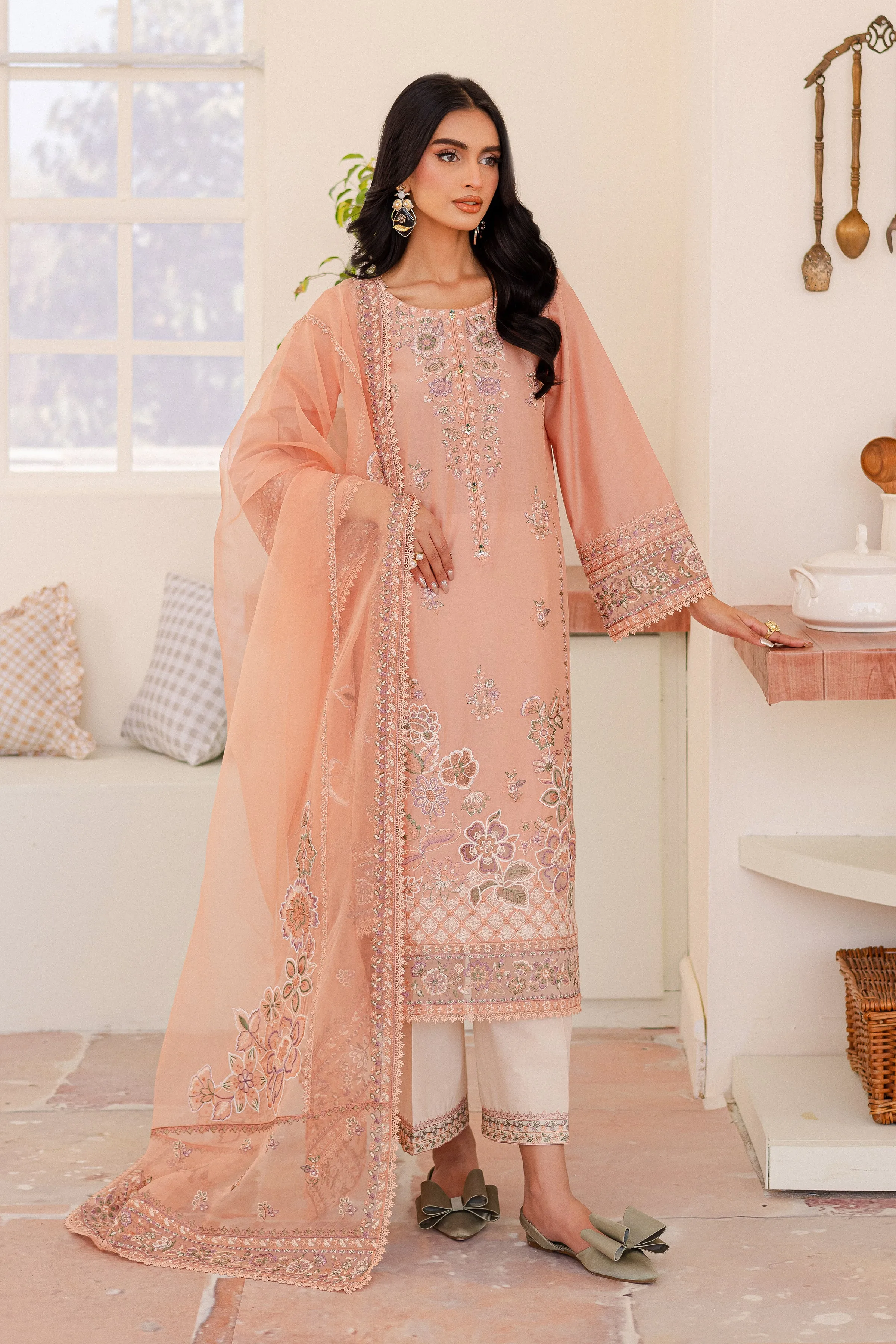 Joye 3Pc - Embroidered Lawn Dress