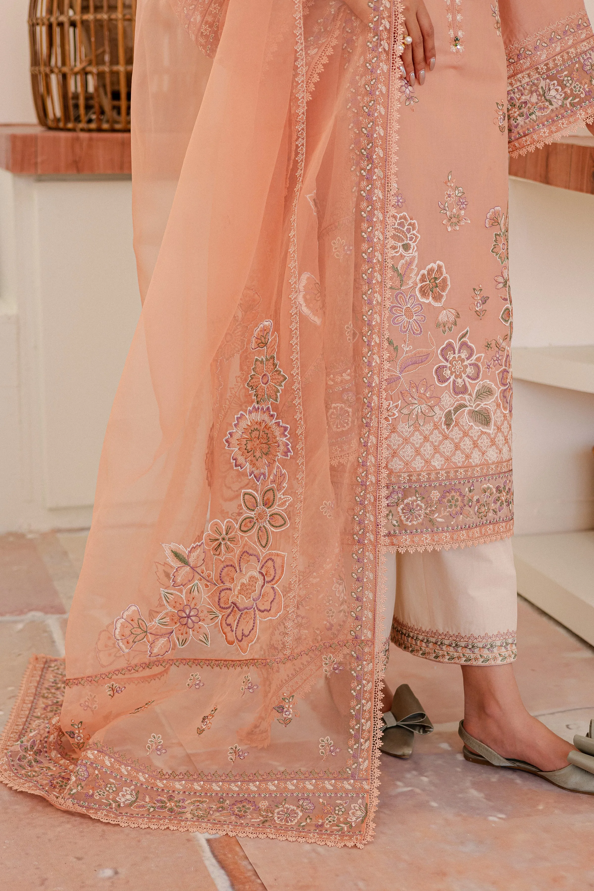 Joye 3Pc - Embroidered Lawn Dress