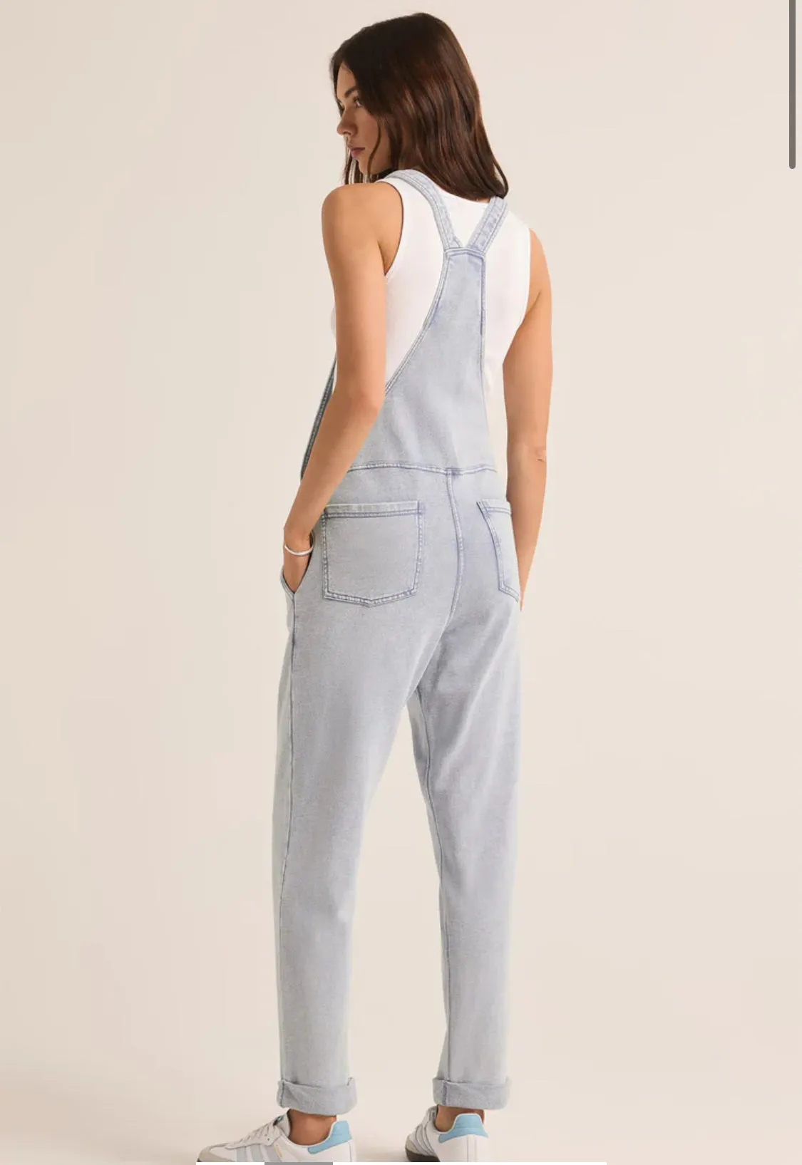 KNIT DENIM OVERALLS
