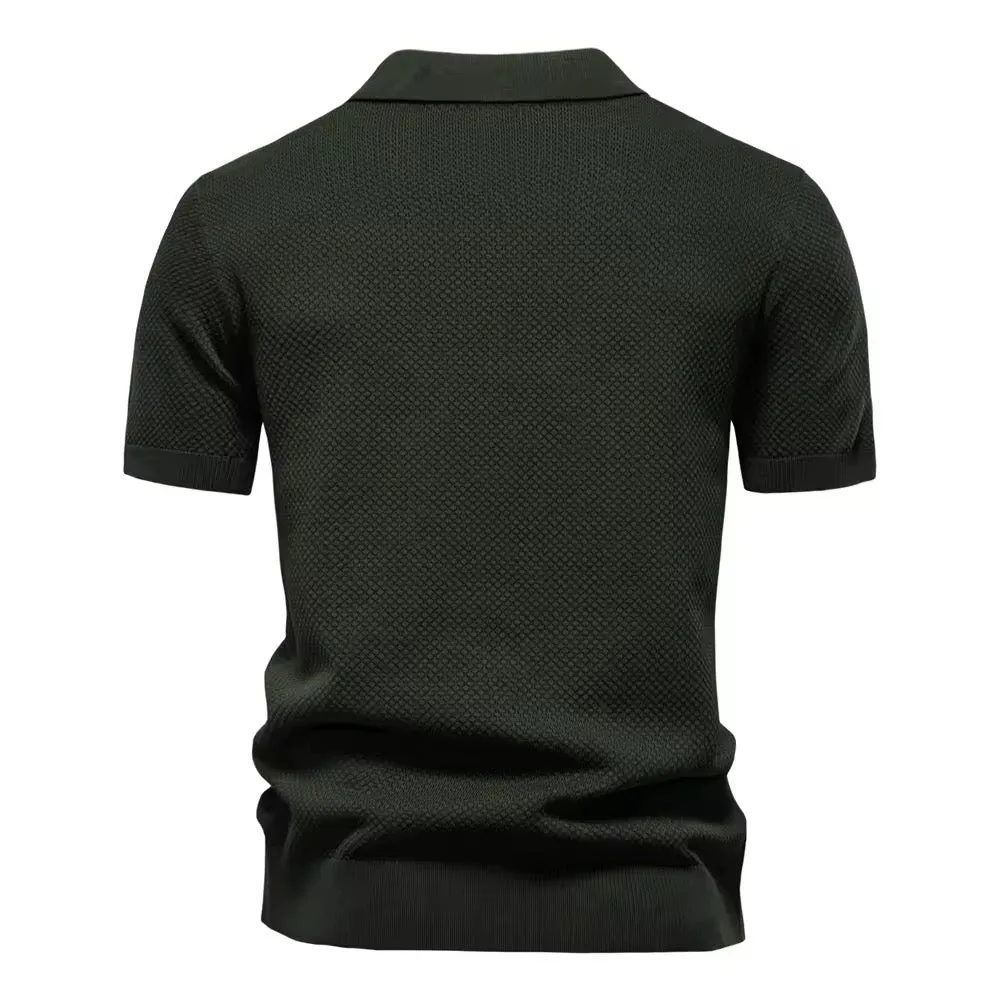 Knitted Polo Shirt- Green