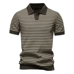 Knitted Polo Shirt- Olive Green