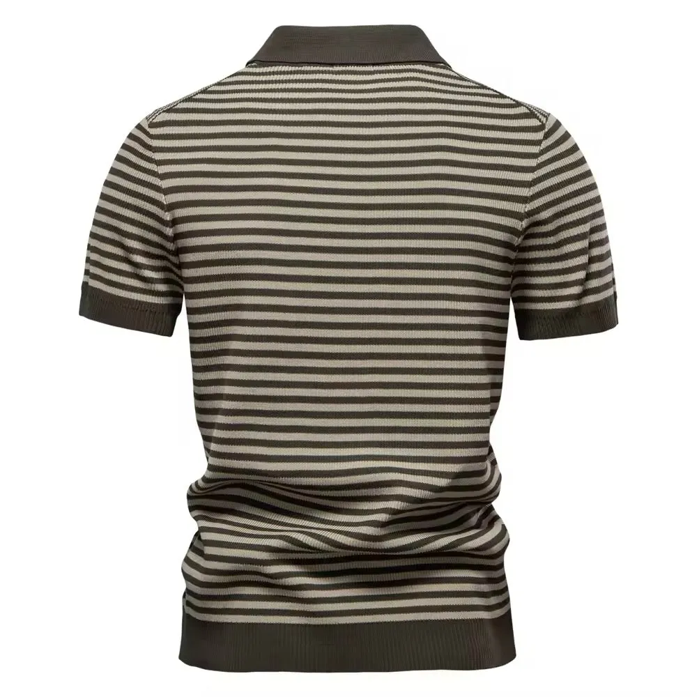 Knitted Polo Shirt- Olive Green